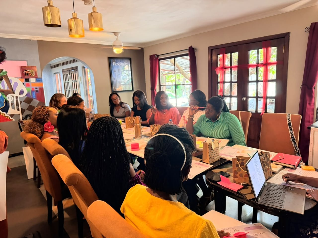 Mums talking together at a self-care workshop