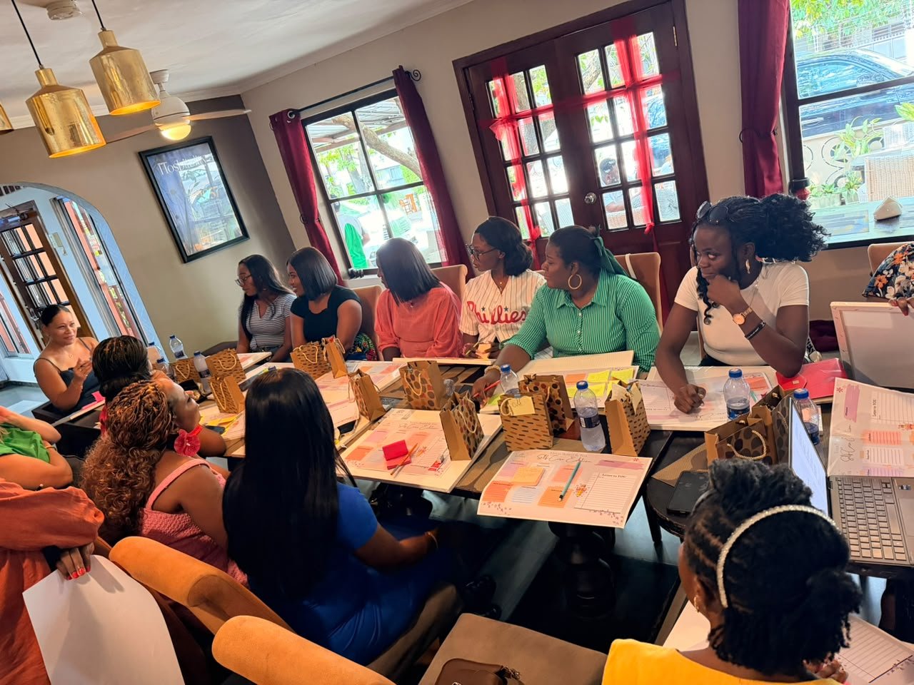 Mums listening and sharing at a self-care workshop